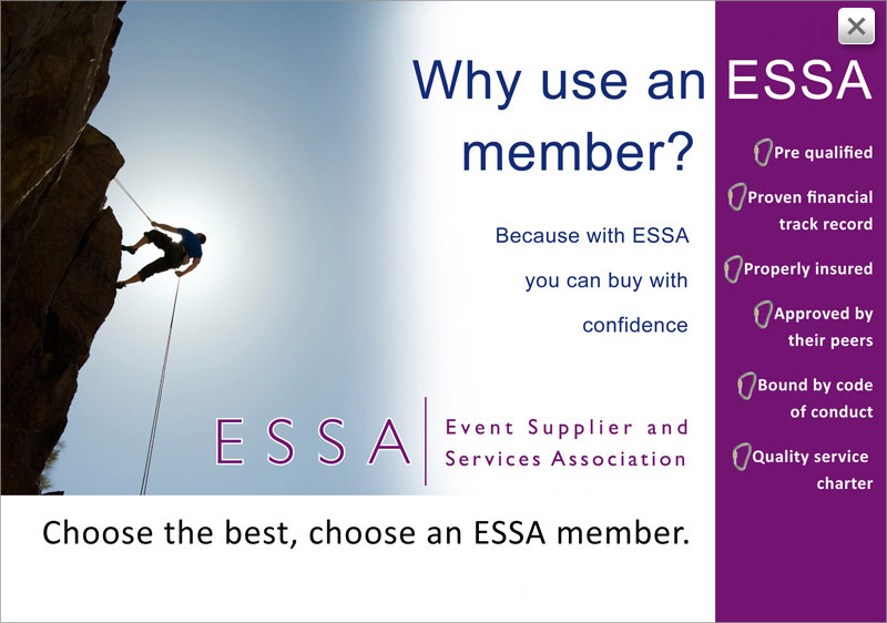 Expositionists are an ESSA approved stand contractor